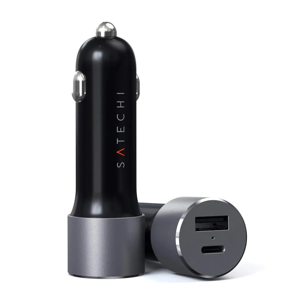 Satechi autolaturi PD 1xUSB-C ja 1xUSB-A yhteensä 72 wattia, musta