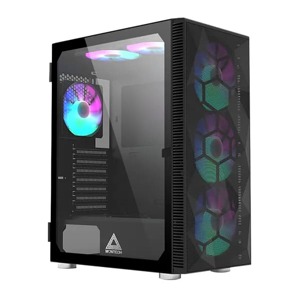 Montech X3 Mesh -miditornikotelo RGB-valaistuksella, musta – MONTECH