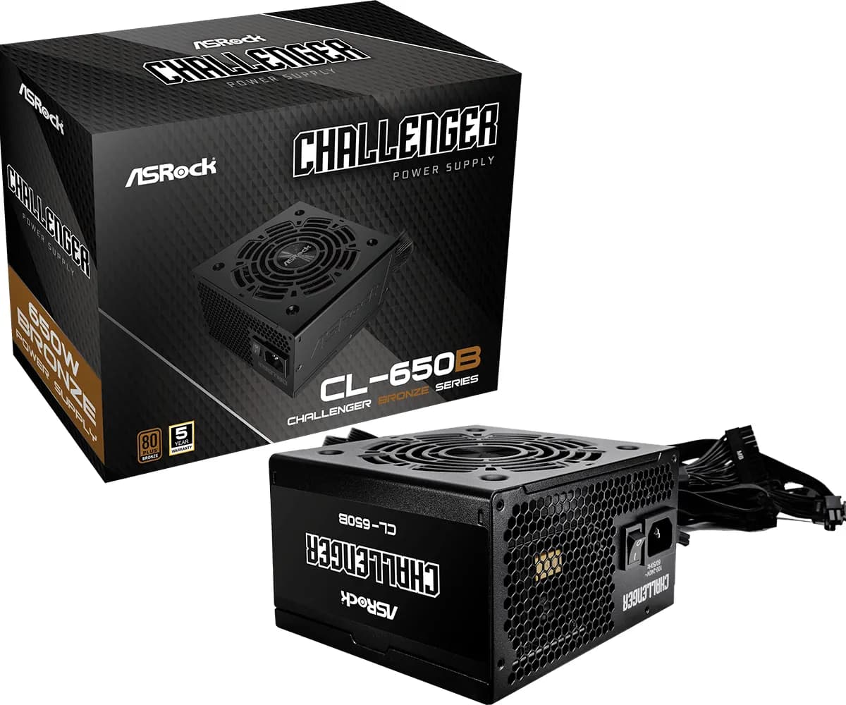 ASRock Challenger CL-650B 650W -virtalähde, 80 Plus Bronze