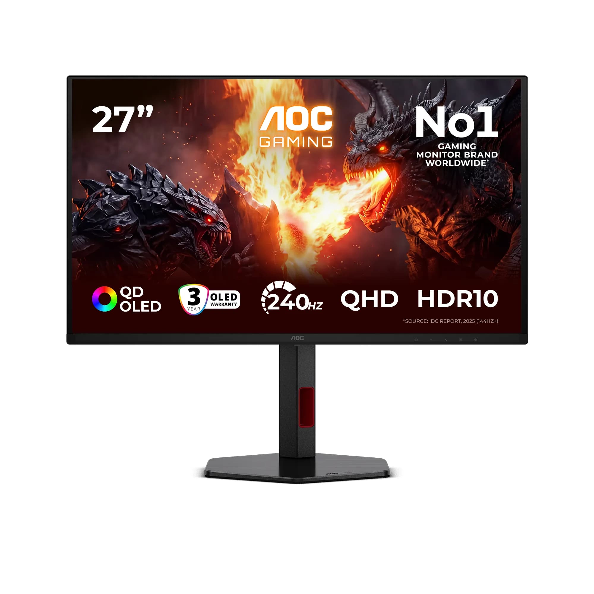 AOC Q27G4ZDR 27" QHD, QD-OLED, 240Hz, HDR -pelinäyttö – AOC