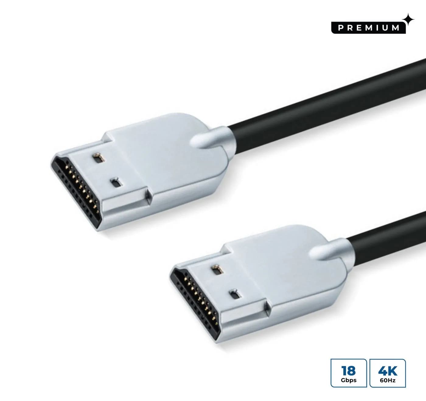 MicroConnect Super Slim HDMI 2.0 -kaapeli, jossa Ethernet, 1,5 m, musta