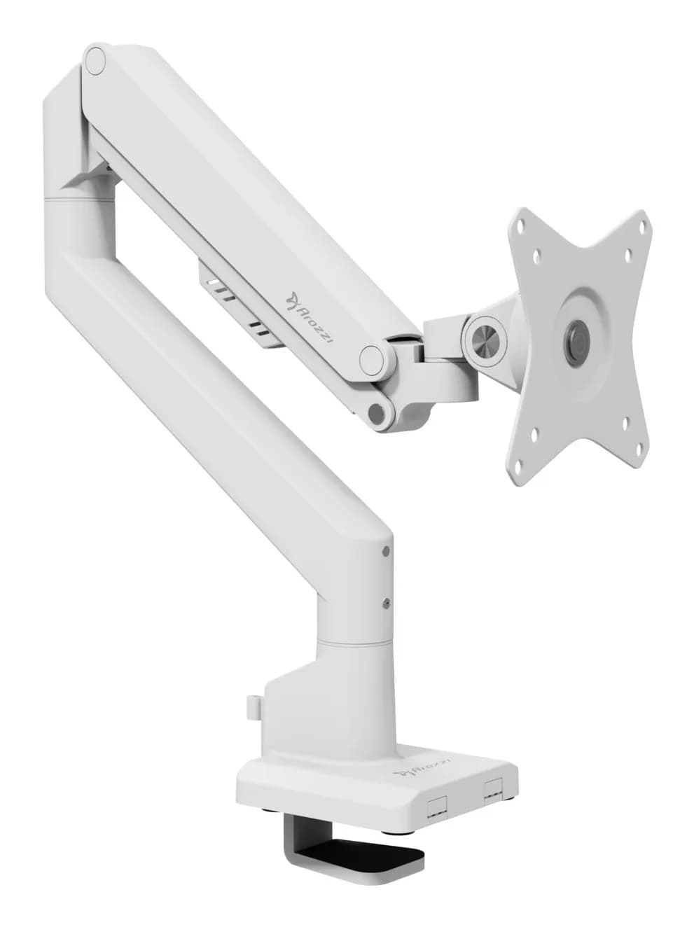 Arozzi Alzare Neo -monitorivarsi yhdelle näytölle jopa 27", kaasujousella, 9 kg, valkoinen – AROZZI