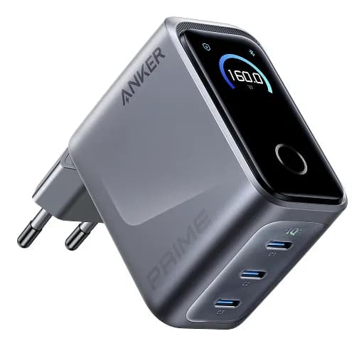 Anker Prime Charger (160W) - Virtalähde / laturi, Hopea – Anker