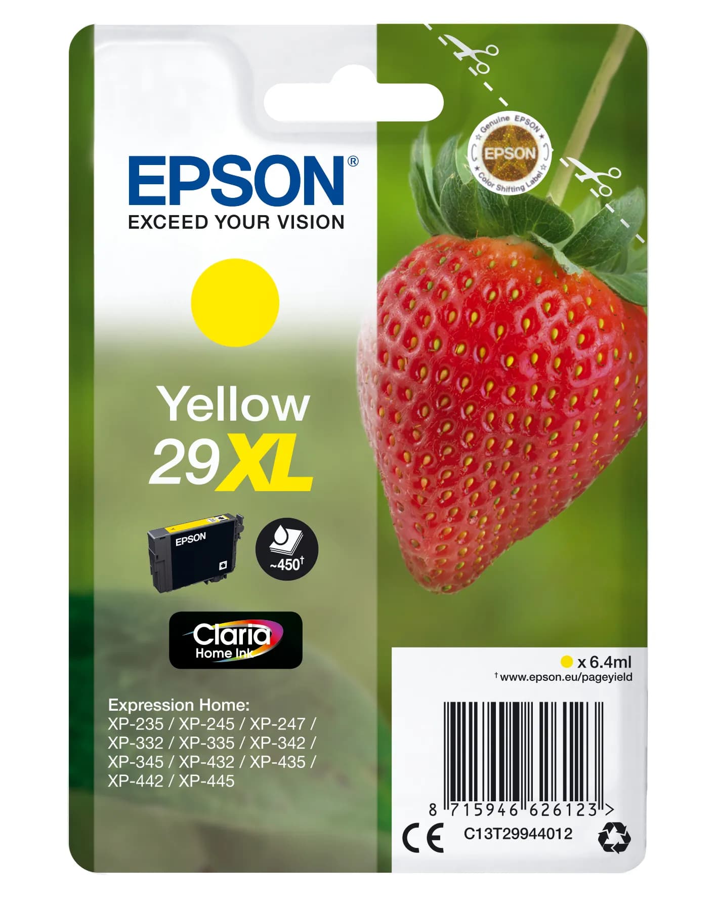 Epson 29 XL -mustekasetti, 6.4 ml, keltainen