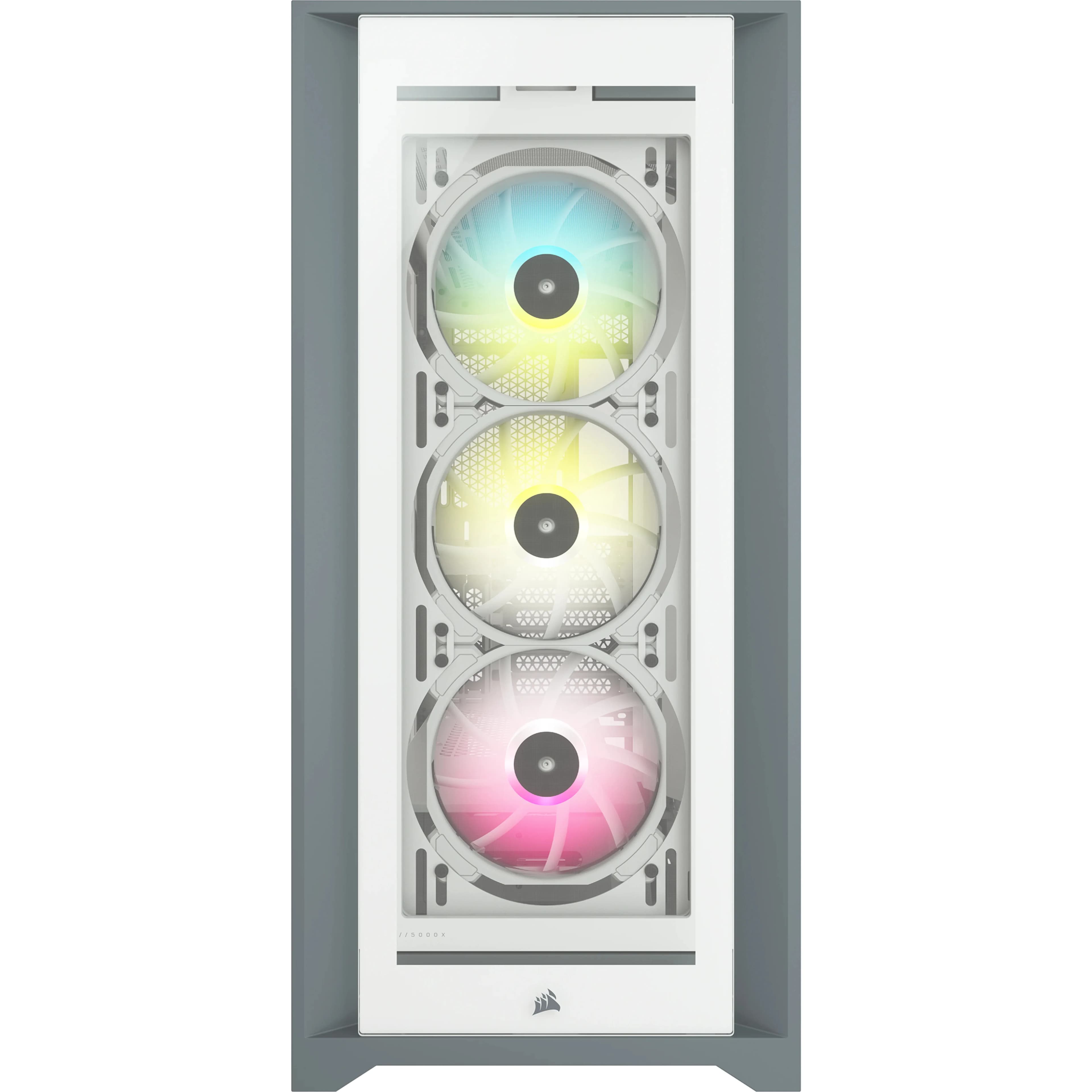 CORSAIR iCUE 5000X RGB -miditornikotelo ikkunalla, valkoinen