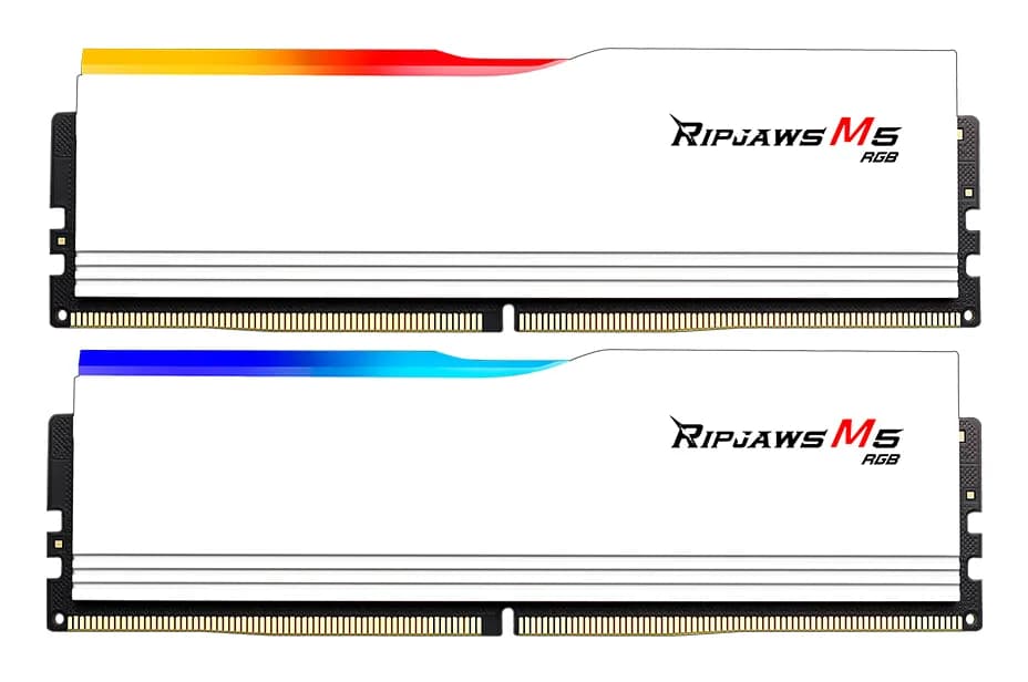 G.SKILL Ripjaws M5 RGB 64 Gt (2 x 32 Gt) DDR5 6800 MHz, CL34 -muisti, valkoinen (XMP) – G.SKILL