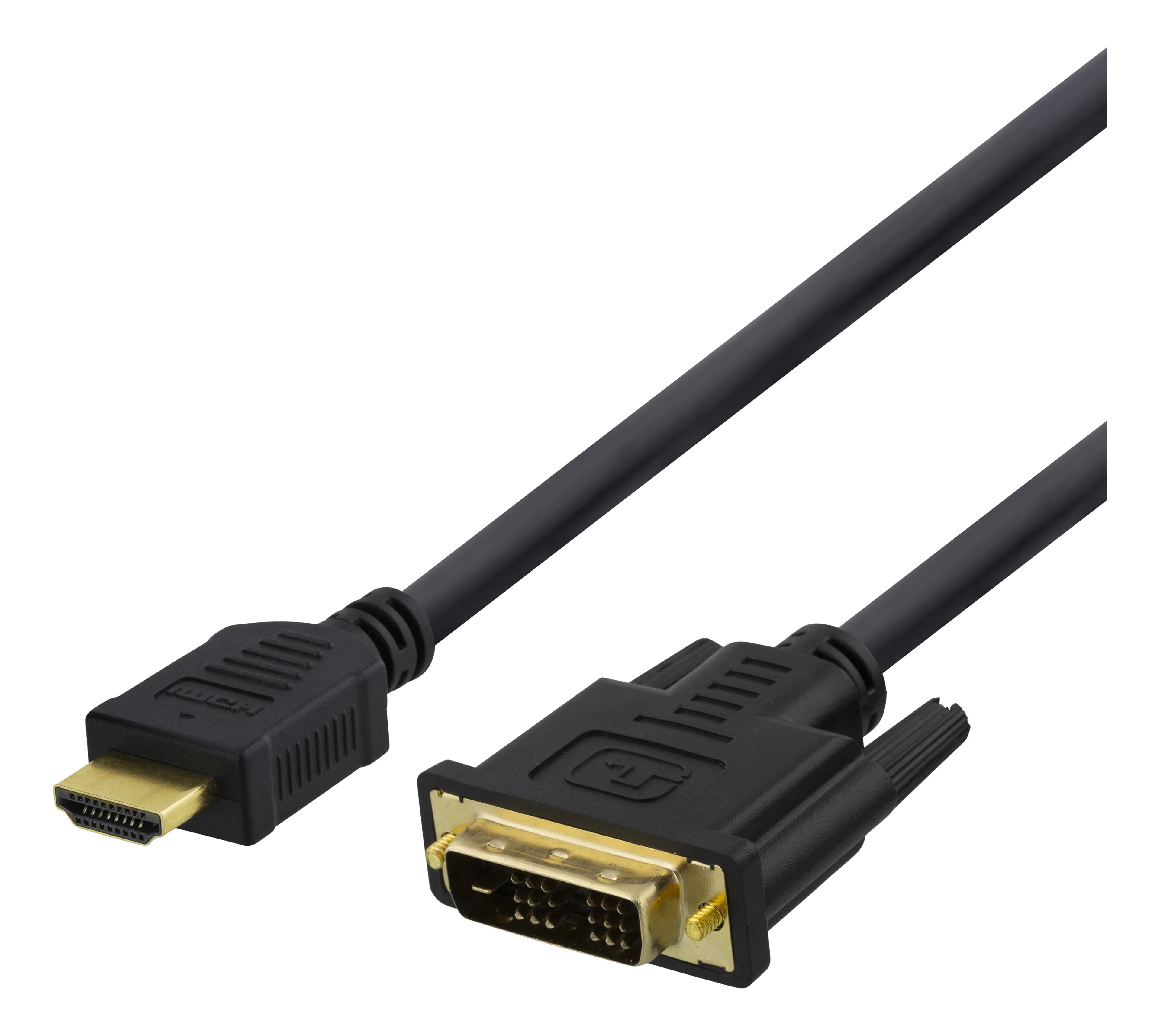 Deltaco HDMI – DVI-D Single Link -kaapeli, 7 m, musta – Deltaco