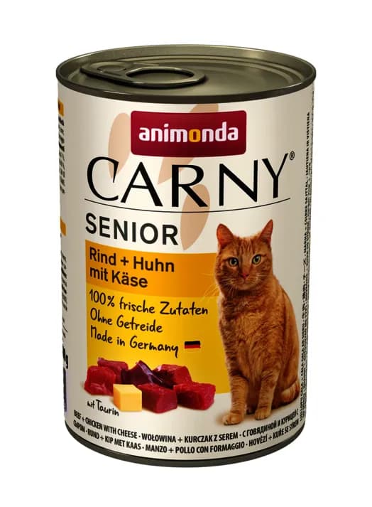 Animonda Carny Senior Beef, Chicken & Cheese, Kissan märkäruoka, 400 g – Animonda