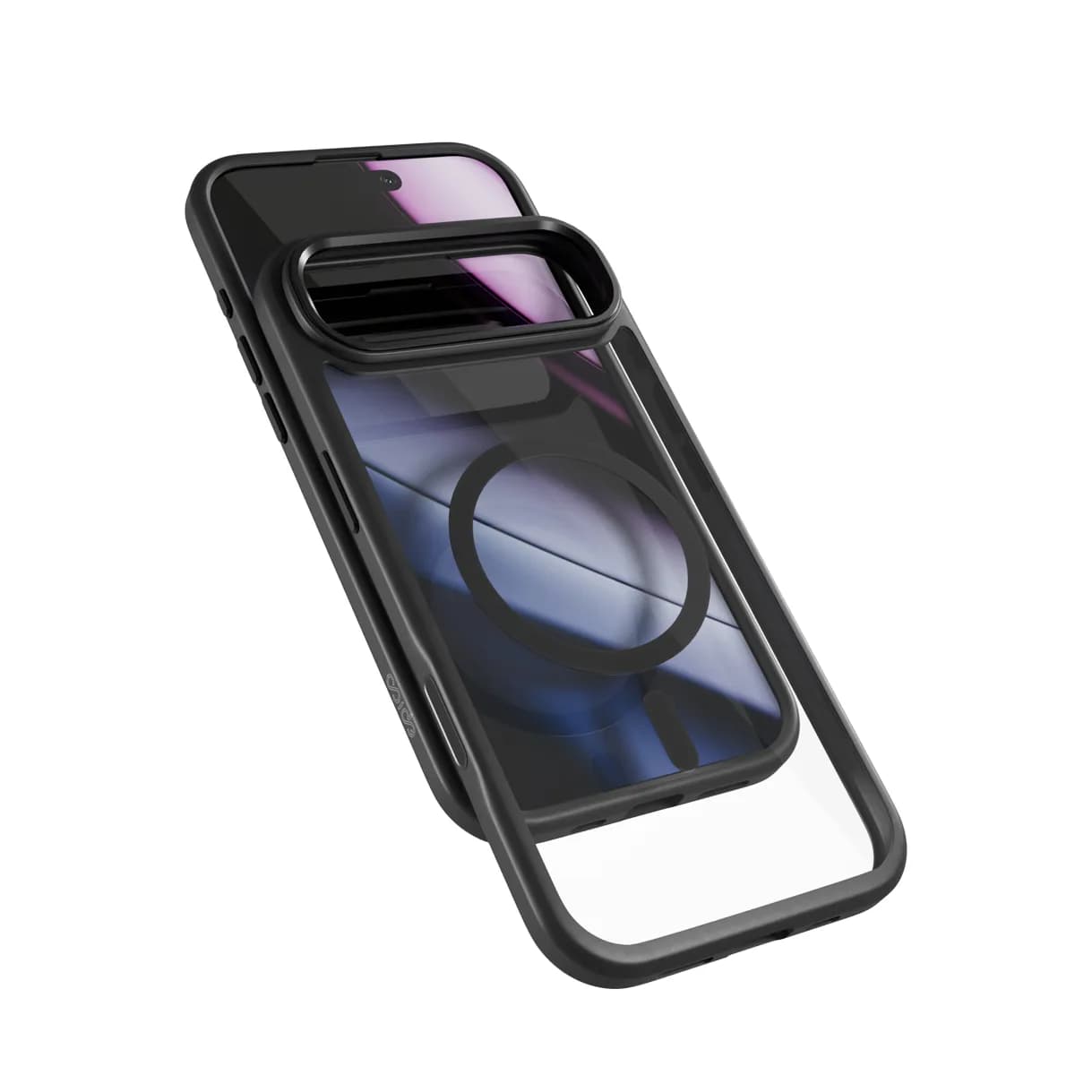 Epico Hero Pro Mag+ Case iPhone Air Qi2  &  MagSafe yhteensopiva, Läpinäkyvä musta – EPICO