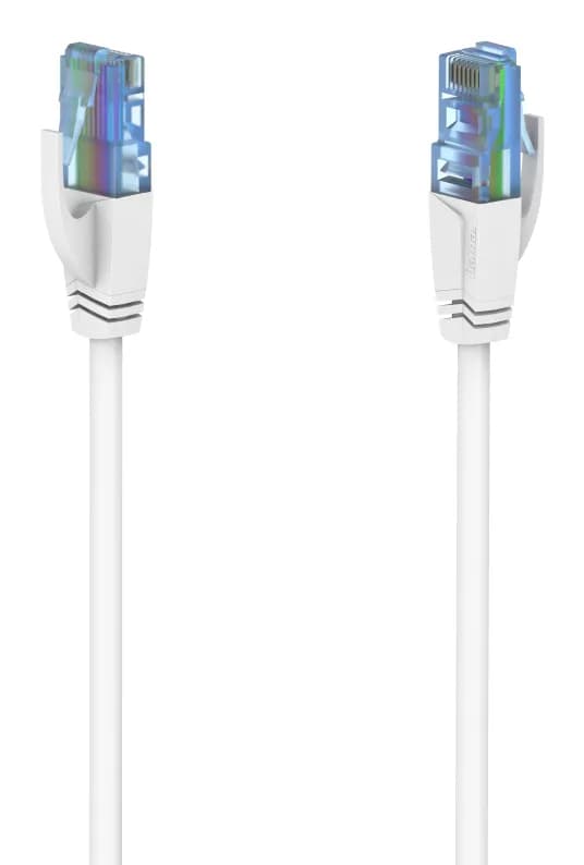 Cat6a U/UTP RJ45 10m -verkkokaapeli, valkoinen – Hama
