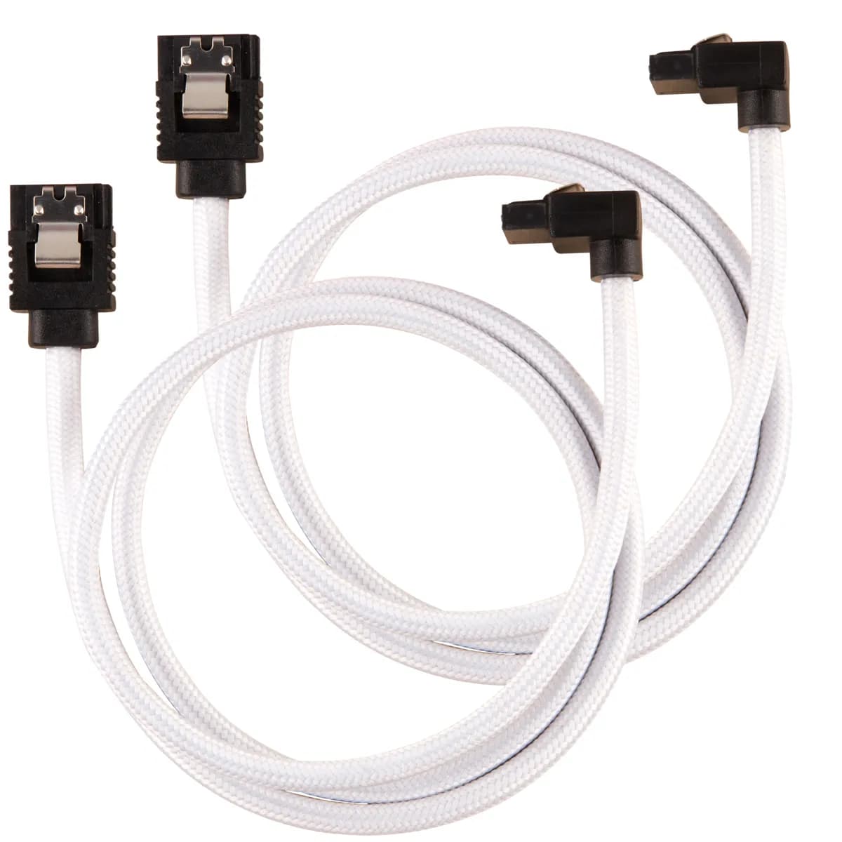 CORSAIR Premium Sleeved SATA Data Cable Set with 90degree Connectors White 60cm – Corsair