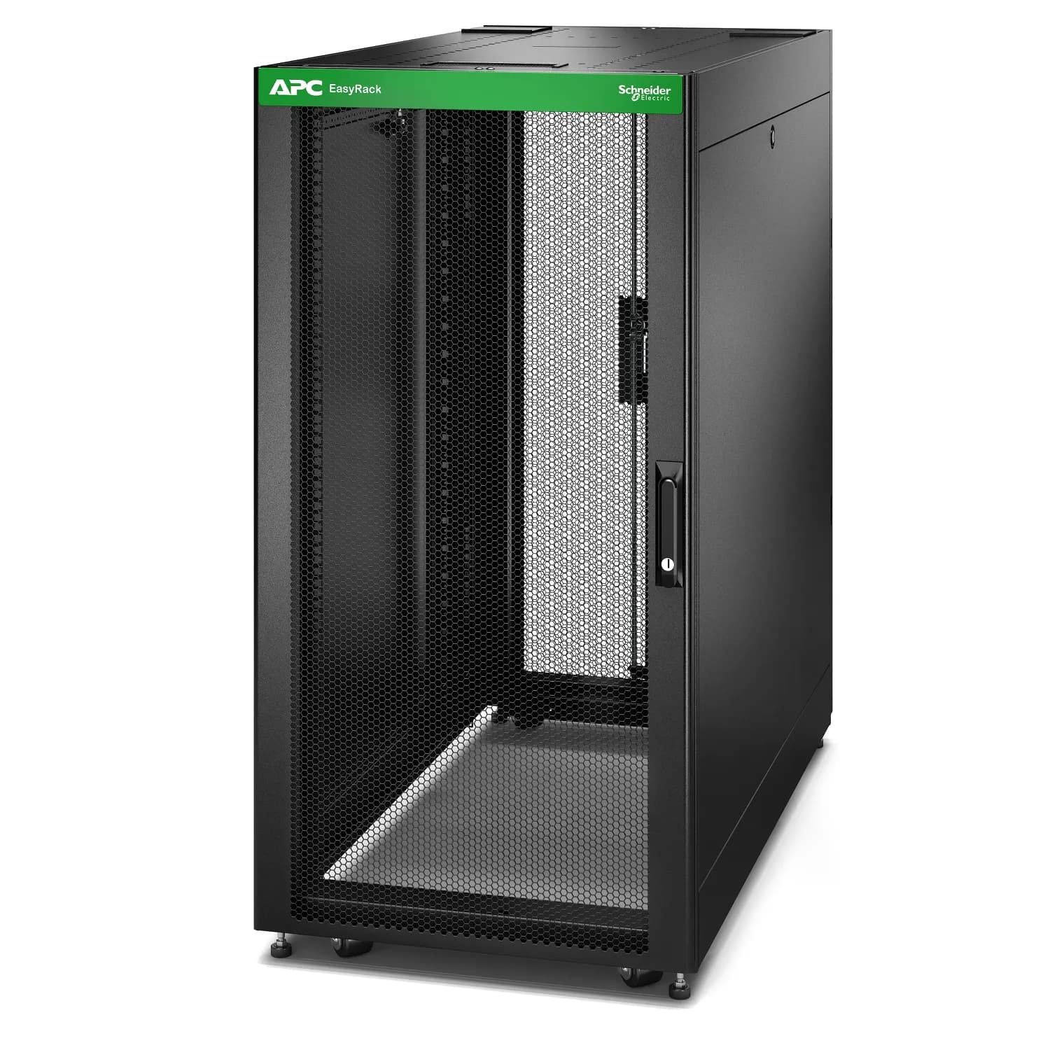 APC Easy Rack 600mm/24U/1200mm with Roof Side panel castors feet and 4 Brackets no Bottom black – APC
