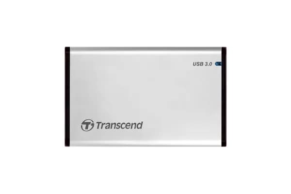 Transcend StoreJet 25S3 2,5" HDD/SSD-ulkoisen aseman kotelo, USB 3.2 Gen 1, UASP-tuki, hopea – Transcend