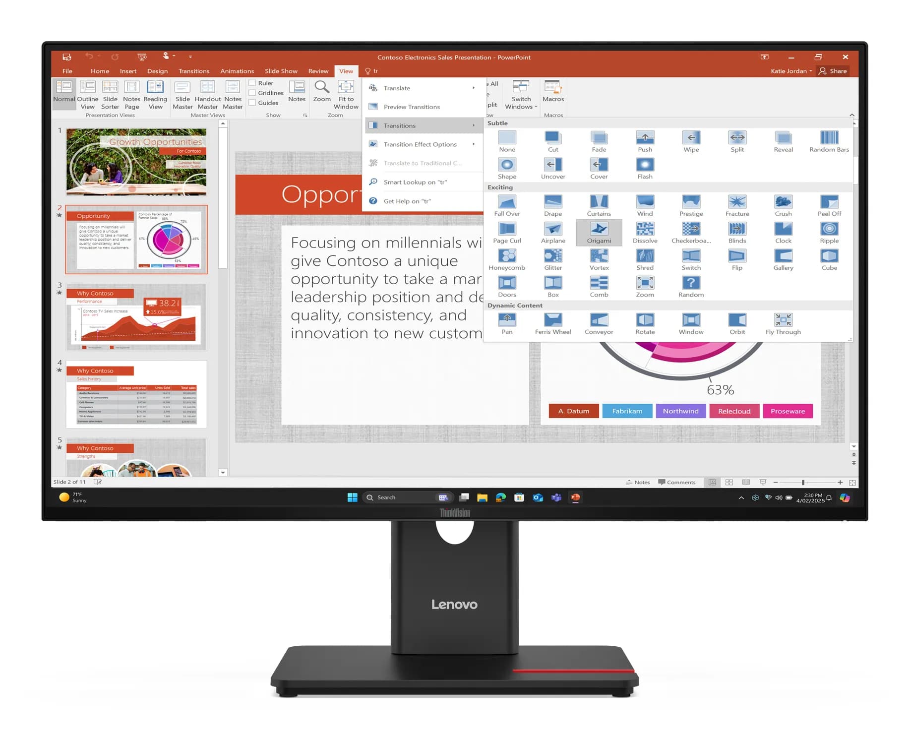 Lenovo ThinkVision T27-40 27" Full HD, IPS -näyttö, USB-C hub – Lenovo