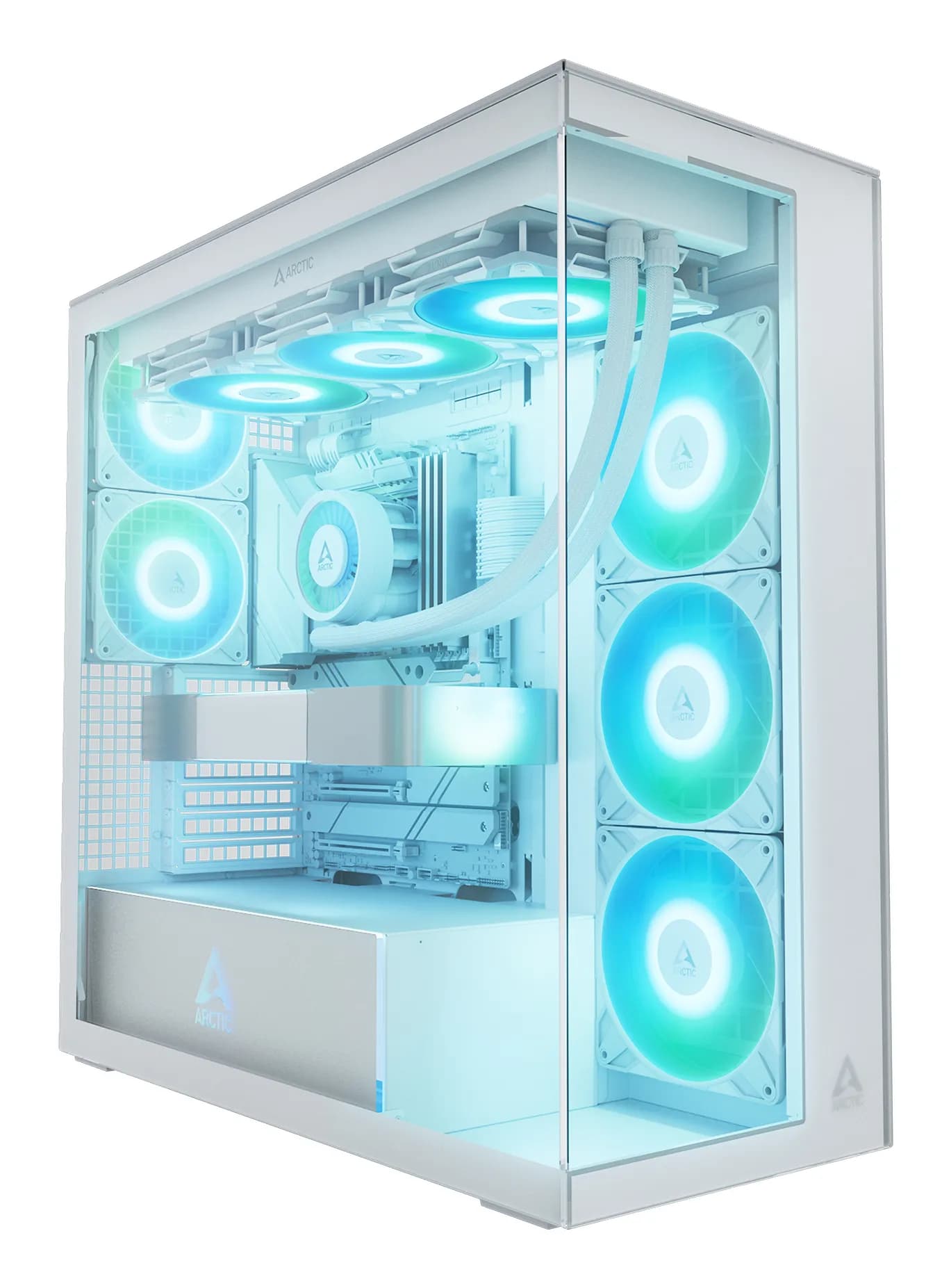 ARCTIC Xtender -miditornikotelo ikkunalla ja RGB-valaistuksella, valkoinen – ARCTIC