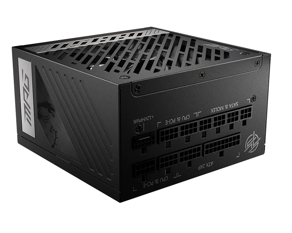 MSI MPG A1000G PCIE5 1000W -virtalähde, 80 Plus Gold – MSI