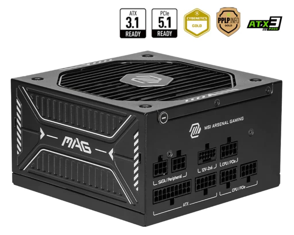 MSI MAG A650GLS PCIE5 650W -virtalähde, 80 Plus Gold – MSI