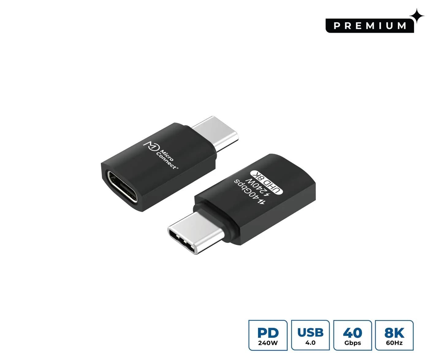 Premium USB4 Gen 3x2 USB-C adapter, 40Gbps, 240W – Microconnect