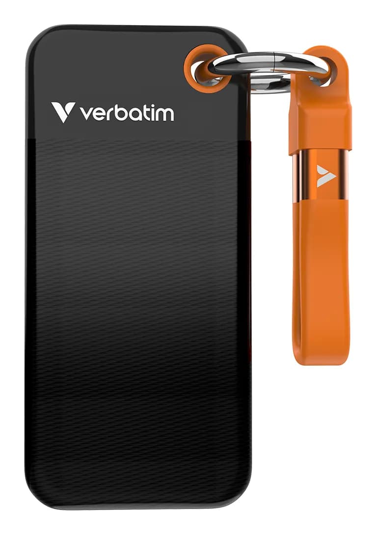 Verbatim Pocket SSD 1 Tt USB 3.2 Gen 2 (USB-C) -ulkoinen SSD, kannettava, Black/Orange – Verbatim