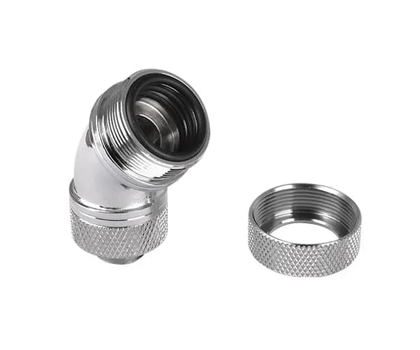 Thermaltake Pacific G1/4 PETG Tube 45-Degree compression 16mm OD - Chrome