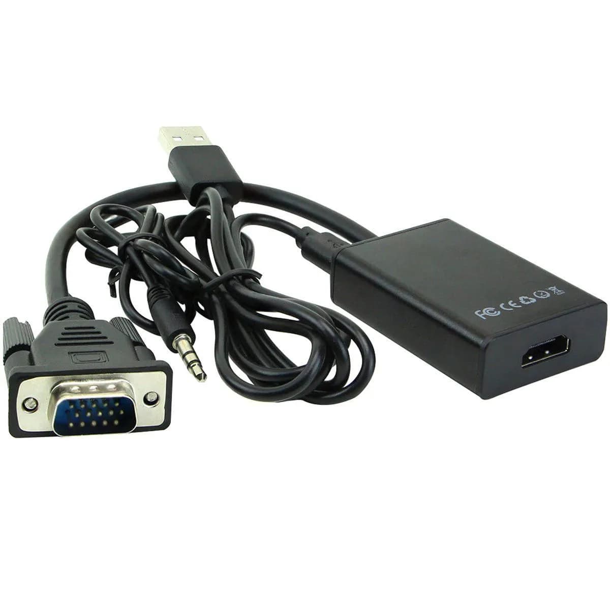 MicroConnect VGA to HDMI, USB, 3.5mm, HDMI Compliant, HDCP ready -adapteri, Musta – Microconnect