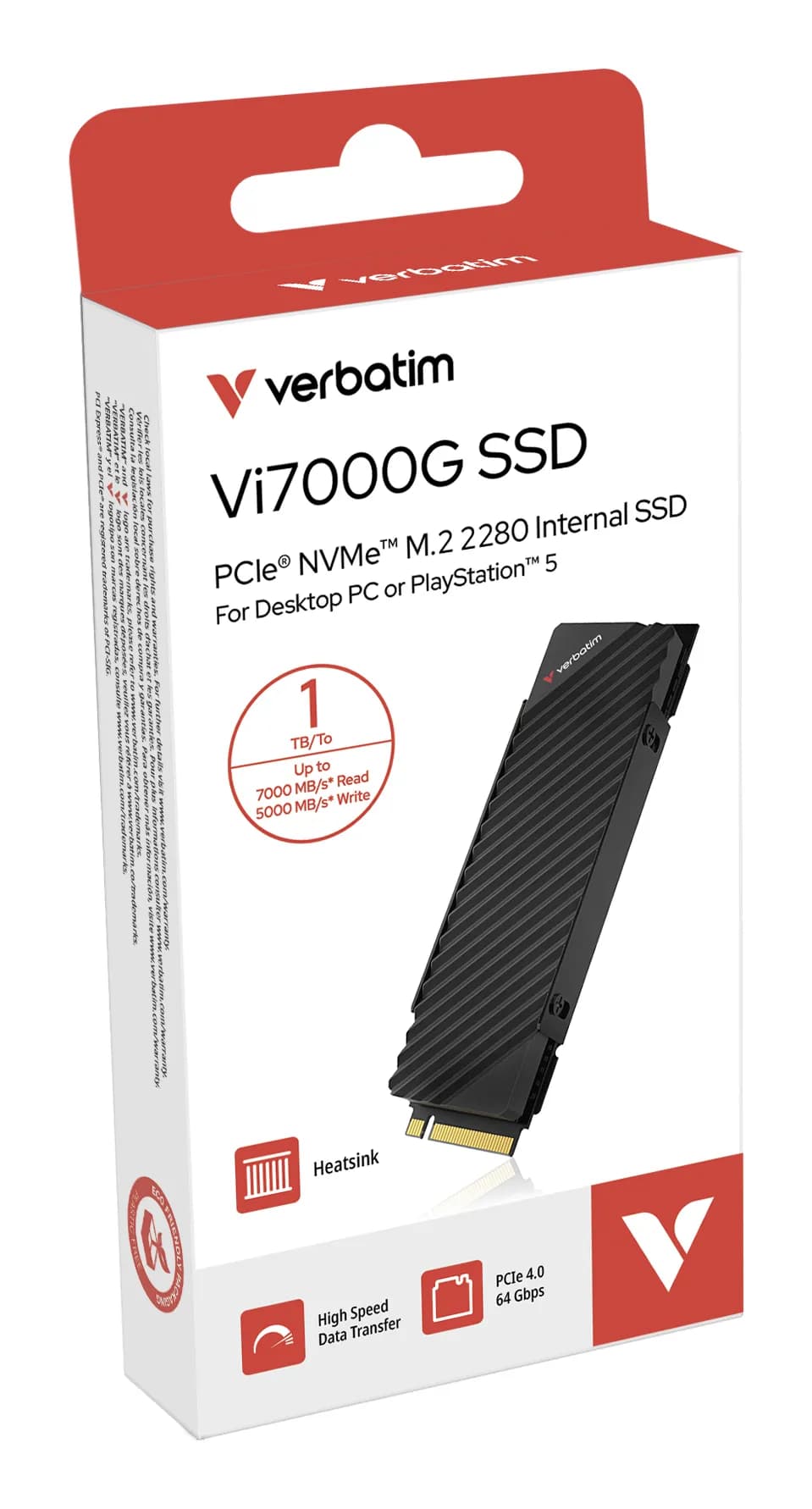 Verbatim Vi7000G Heatsink 1 Tt M.2 PCIe 4.0 -SSD-levy – Verbatim
