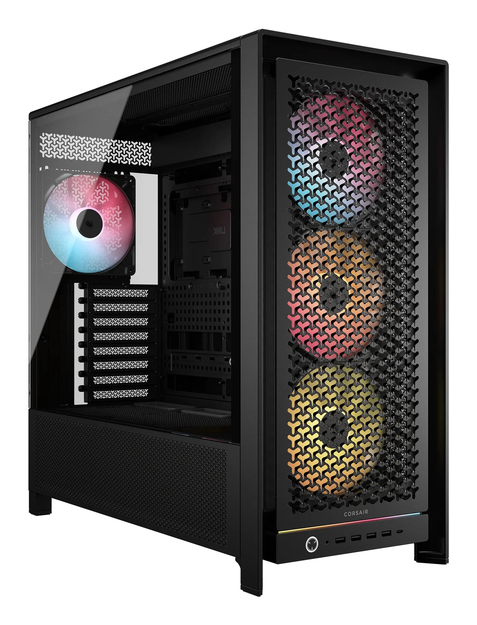 Corsair 5000D RS ARGB -miditornikotelo ikkunalla ja RGB-valaistuksella, musta
