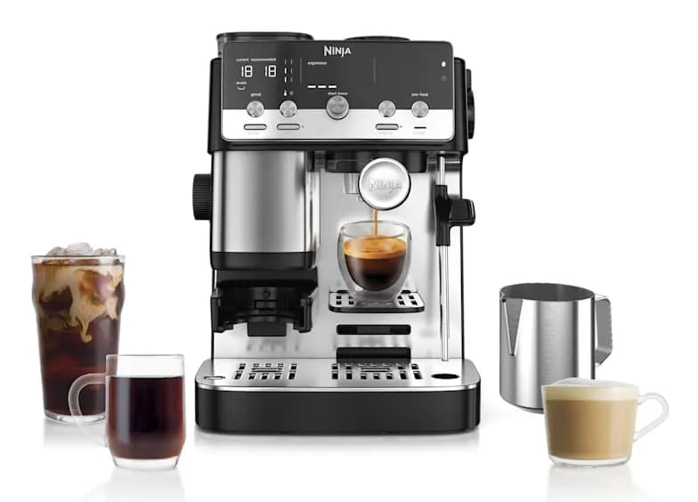 Ninja Luxe Café Mini ES301EU -puoliautomaattinen espressokone kahvimyllyllä, musta