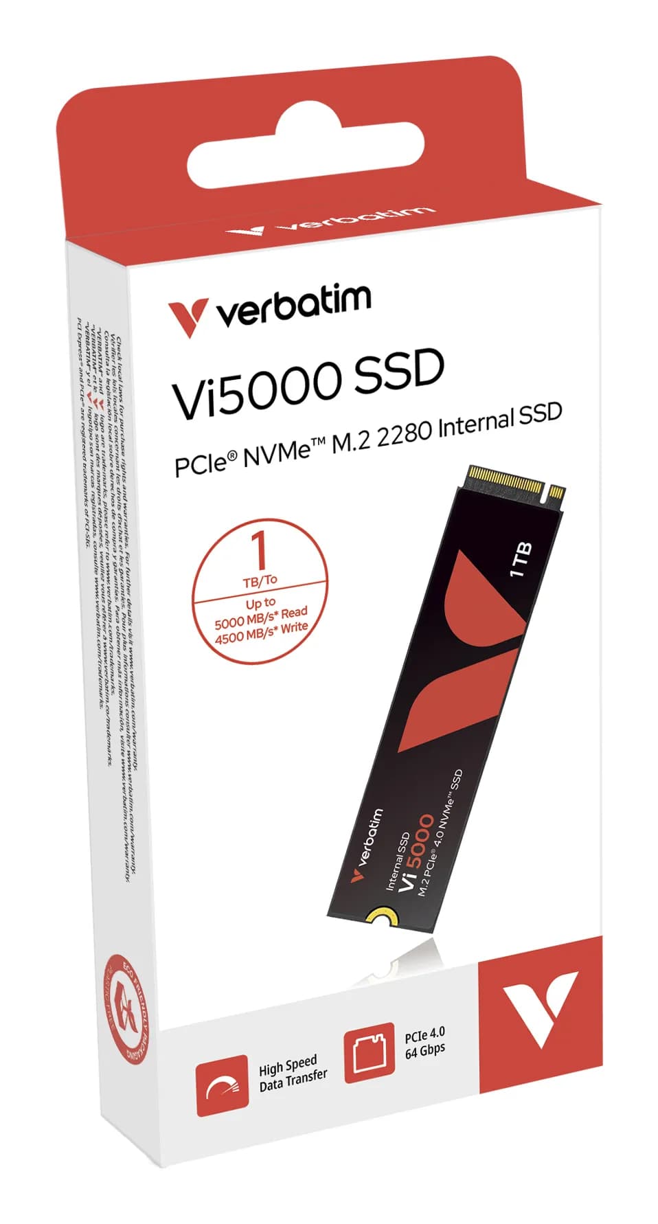 Verbatim Vi5000 1 Tt M.2 PCIe 4.0 NVMe -SSD-levy – Verbatim