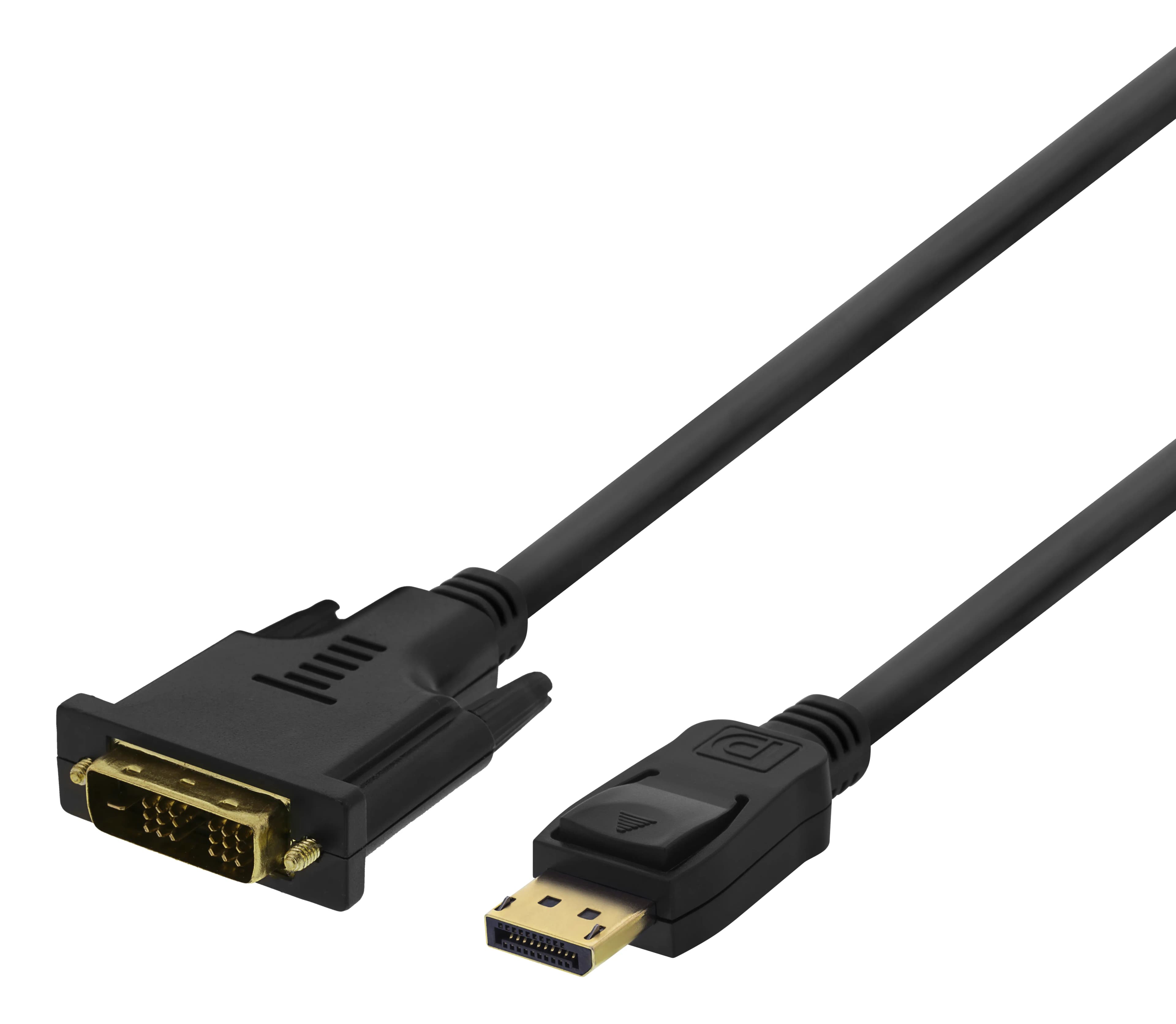 Deltaco DP-2030 DisplayPort – DVI-D Single Link -kaapeli, 3 m, musta – Deltaco