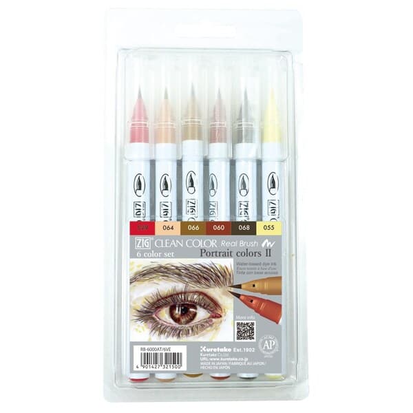 ZIG Clean Color Real Brush 6-set Portrait colors II – ZIG