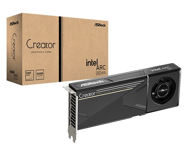 ASRock Intel Arc Pro B70 Creator 32 Gt -näytönohjain