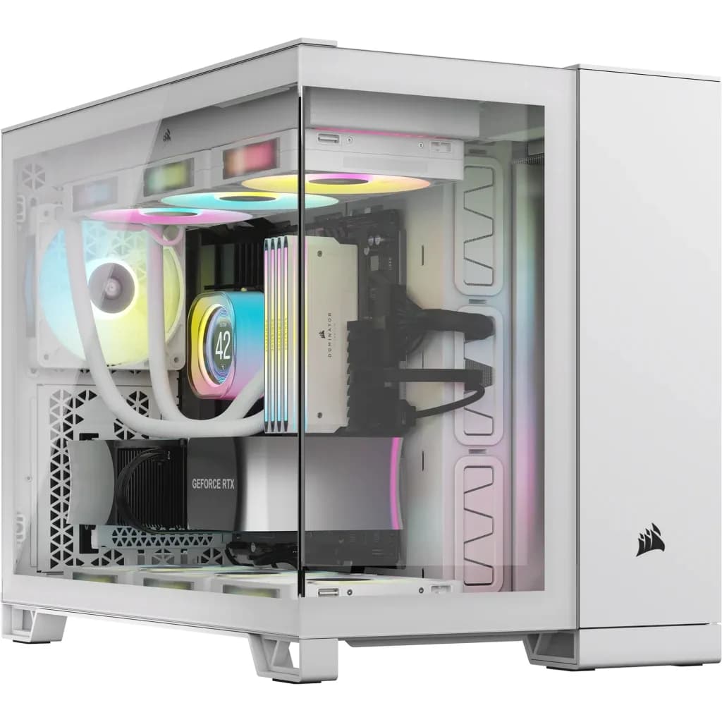CORSAIR 2500X Dual Chamber -miditornikotelo ikkunalla, valkoinen