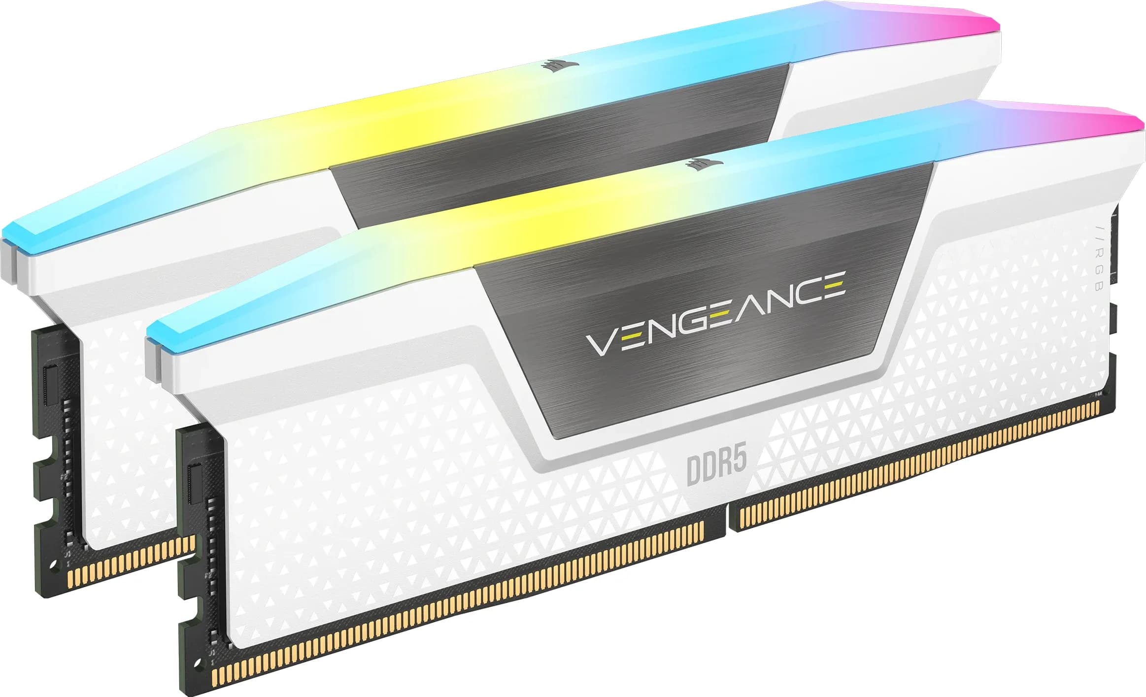 Corsair VENGEANCE RGB 32 Gt (2 x 16 Gt) DDR5 6000 MHz, CL36 -muisti, valkoinen (EXPO)