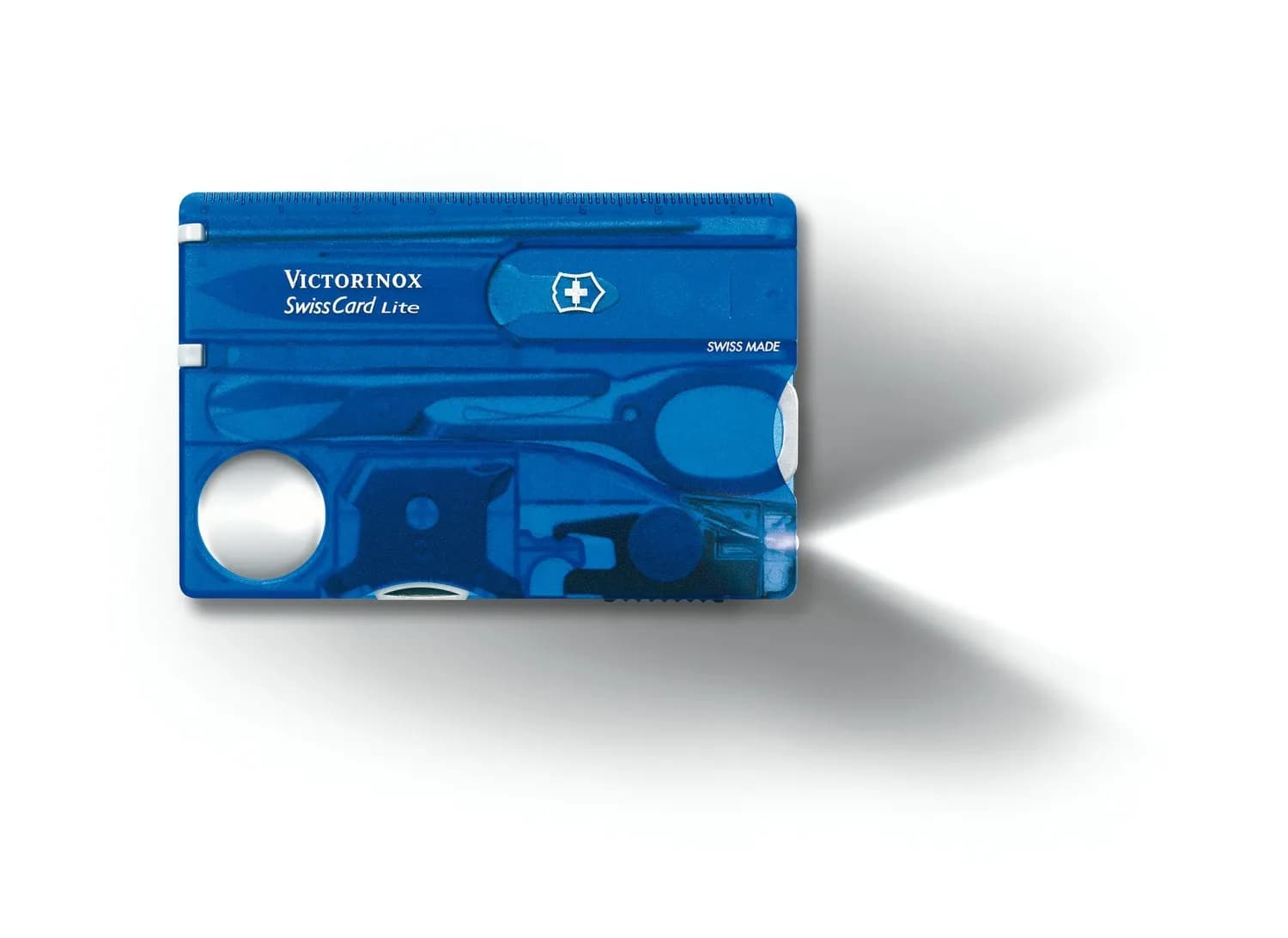 Victorinox SwissCard Lite -monitoimikortti, läpinäkyvä sininen – Victorinox