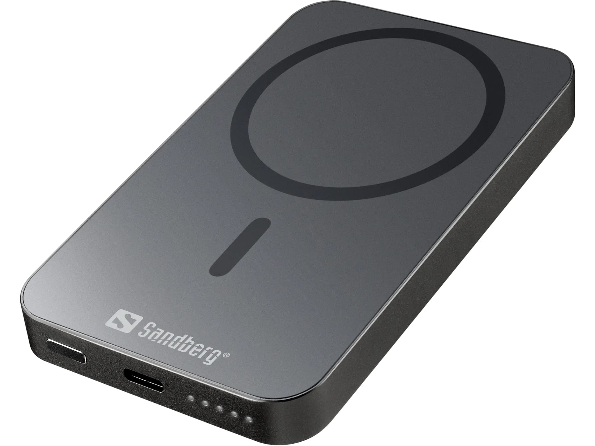 Sandberg 5000mAh ALU MAG Wireless 15W USB-C PD 20W  -varavirtalähde, Musta