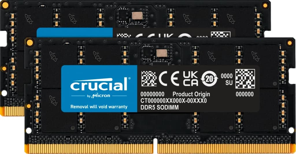 Crucial 64 Gt (2 x 32 Gt) DDR5 4800 MHz, CL40 -muisti – Crucial