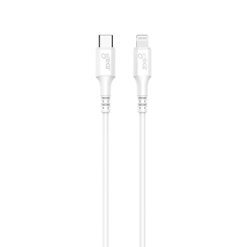 GEAR USB-C – Lightning -kaapeli, 0,5 m, valkoinen
