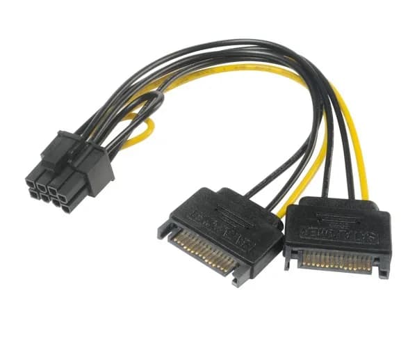 SATA power to 6+2pin PCIe – Akasa