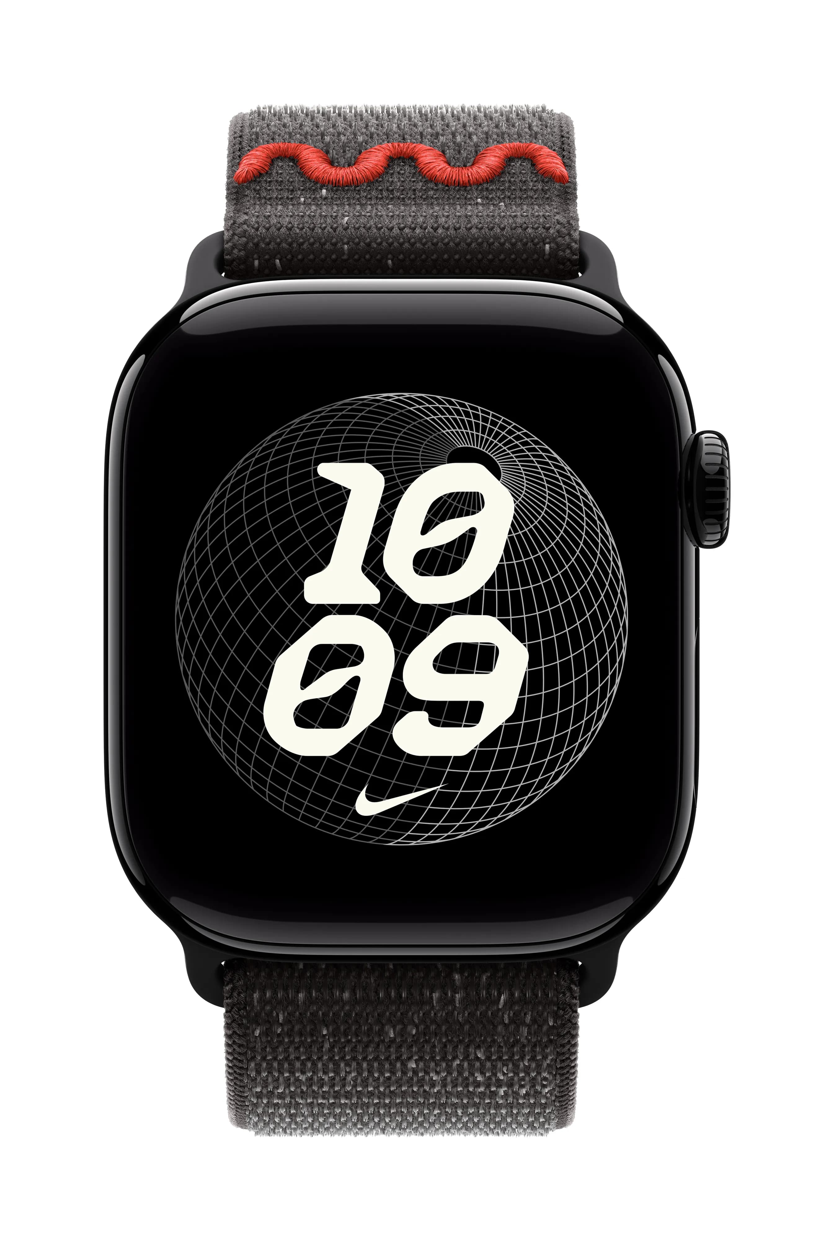 Apple Watch 42 mm Nike -sportloop-ranneke, keskiyön musta, One Size – Apple