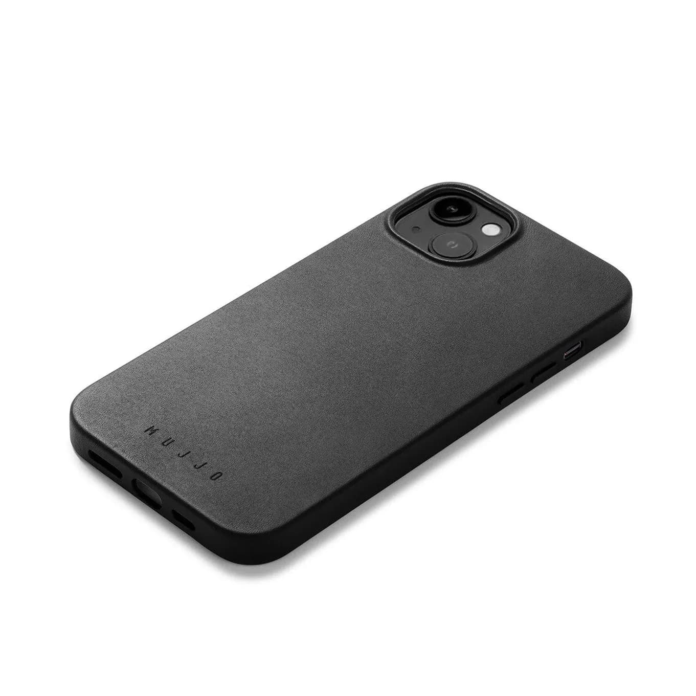 Mujjo Full Leather Case, iPhone 14 Plus, MagSafe -suojakuori, Musta – MUJJO