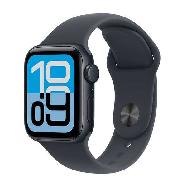Apple Watch SE 3 (GPS) 40 mm keskiyö alumiinikuori ja urheiluranneke, M/L