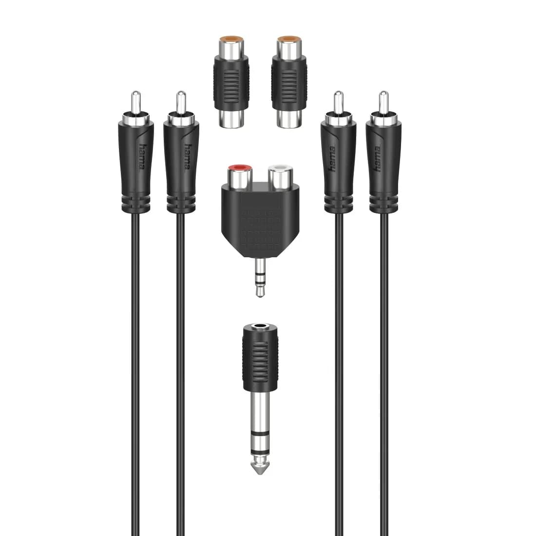 Hama 2x RCA kullattu -audiokaapeli, 2,5 m, musta – Hama