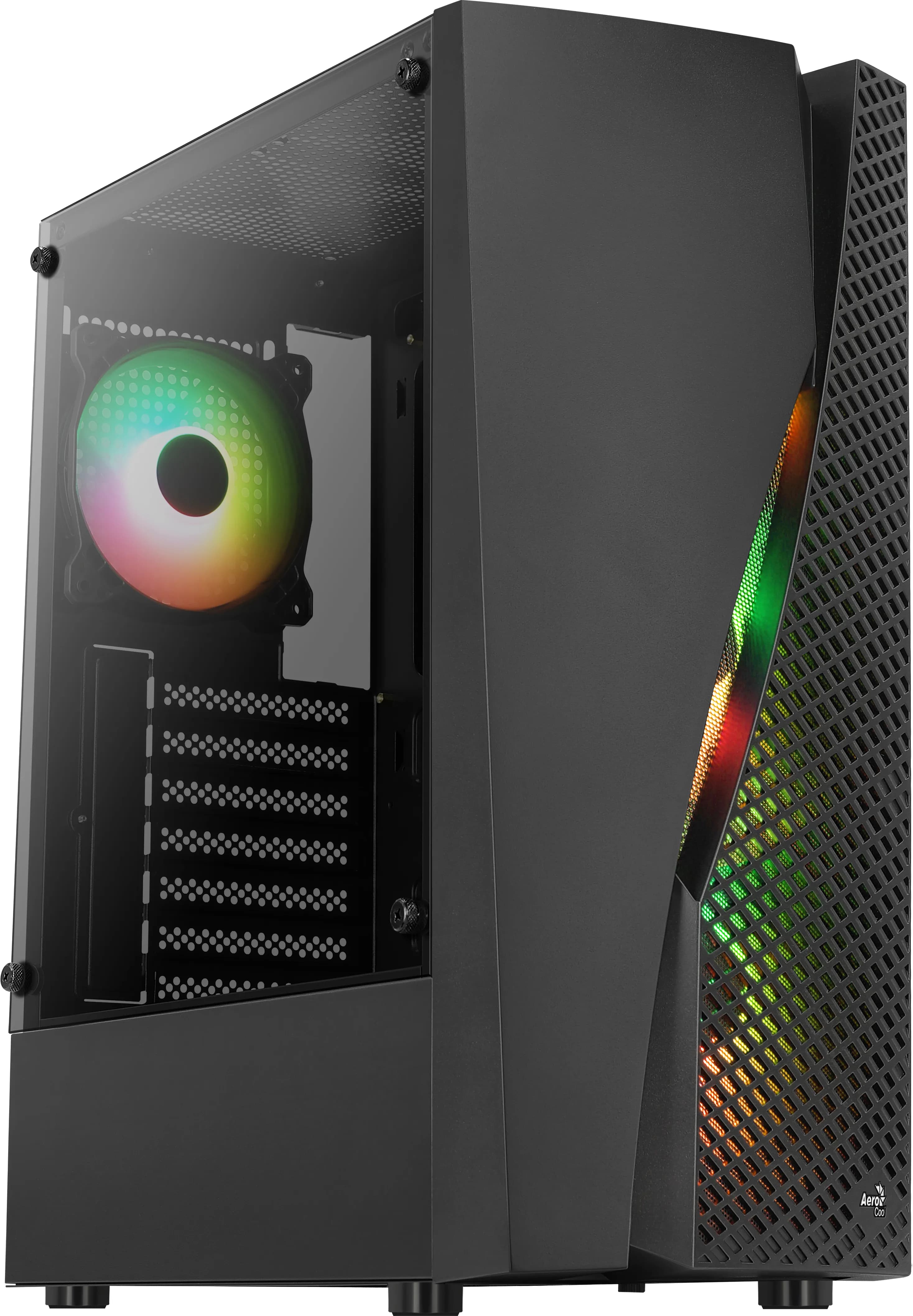 AeroCool Wave V3 -miditornikotelo ikkunalla, RGB-valaistuksella, musta – AEROCOOL