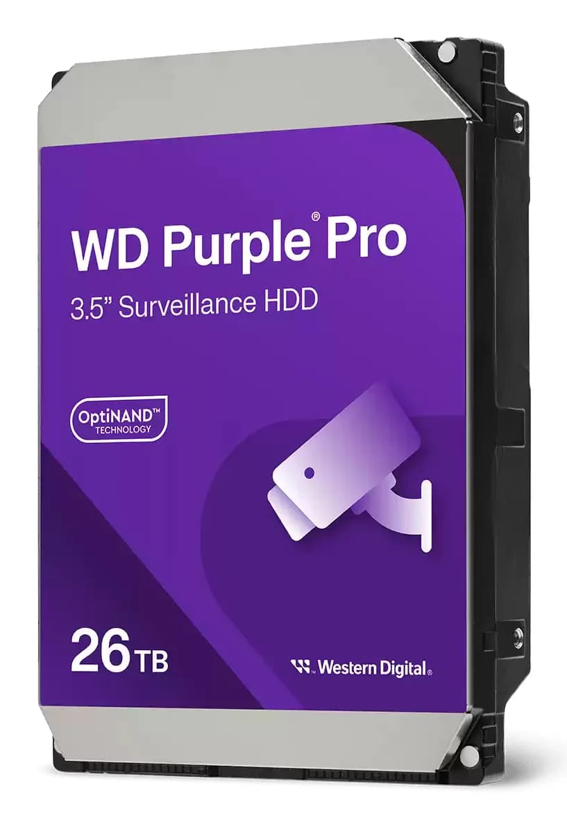WD Purple Pro 3.5" 26 Tt, 7200 RPM, 512 MB, 550 WRL, SATA III -kovalevy (valvontakäyttöön) – WESTERN DIGITAL