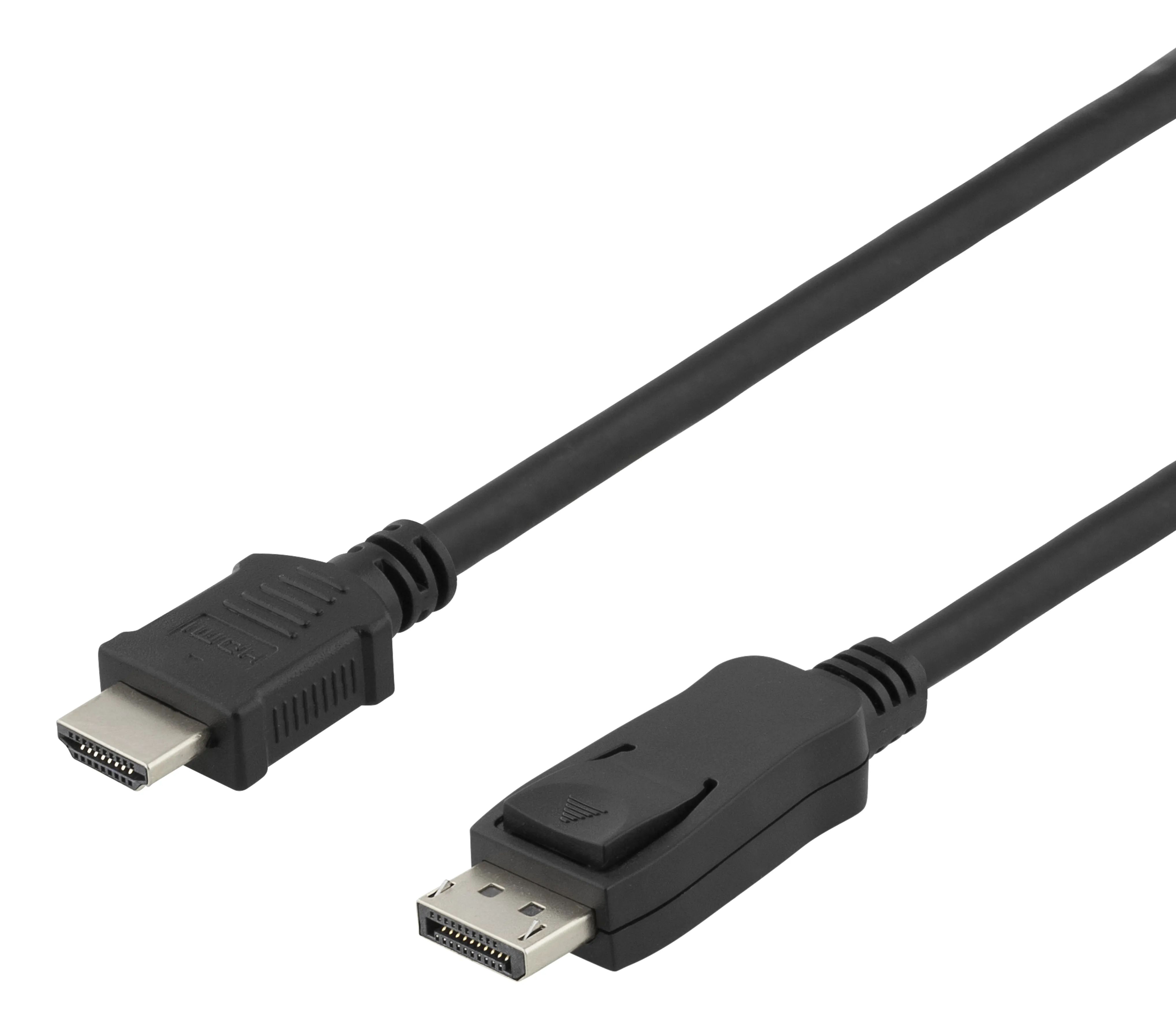 Deltaco DisplayPort – HDMI-kaapeli, jossa 4K, 1 m, musta