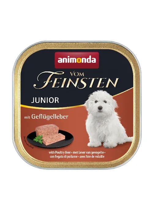 Animonda Vom Feinsten Junior Poultry Liver, Koiran märkäruoka, Viljaton, 150 g – Animonda