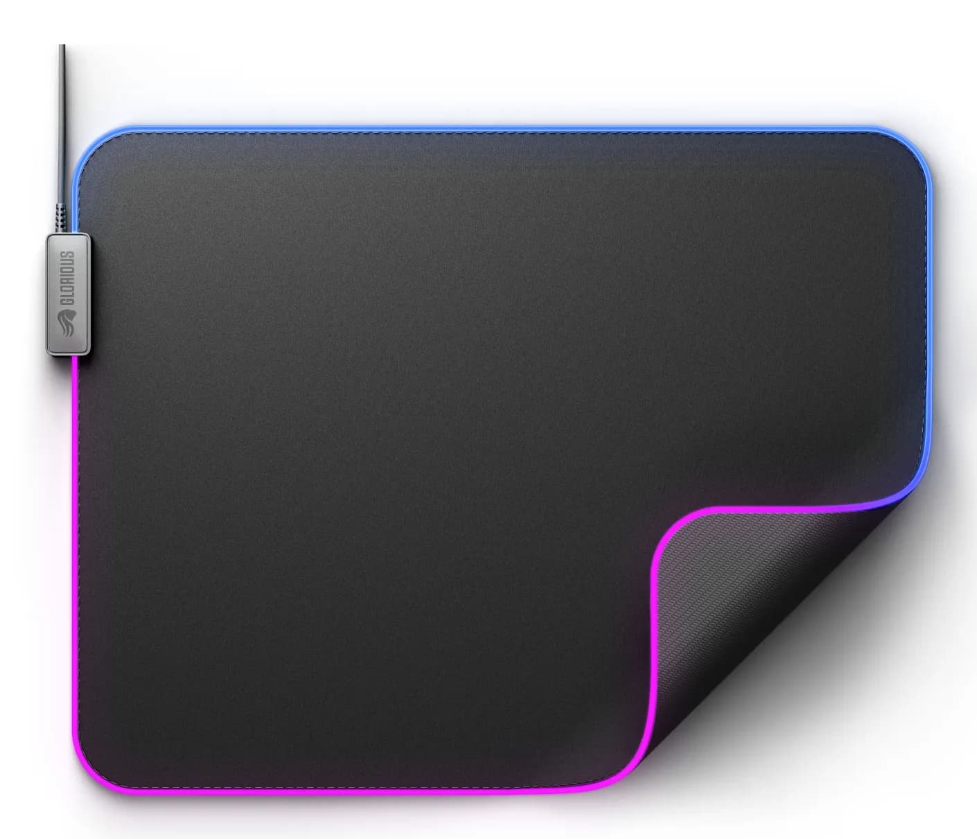 Glorious GMP 2 GLED XL RGB -pelihiirimatto, 460x355 mm, musta – GLORIOUS