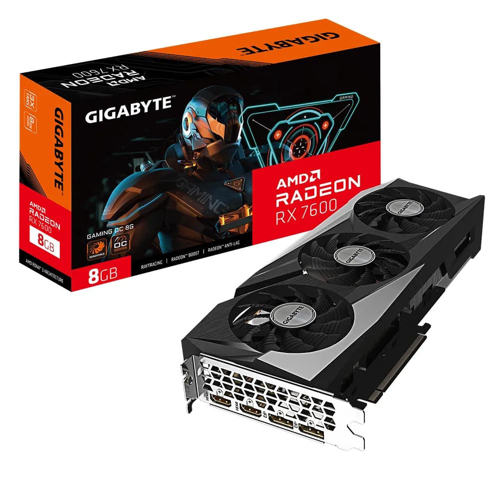 Gigabyte Radeon RX 7600 GAMING 8 Gt OC -näytönohjain – Gigabyte