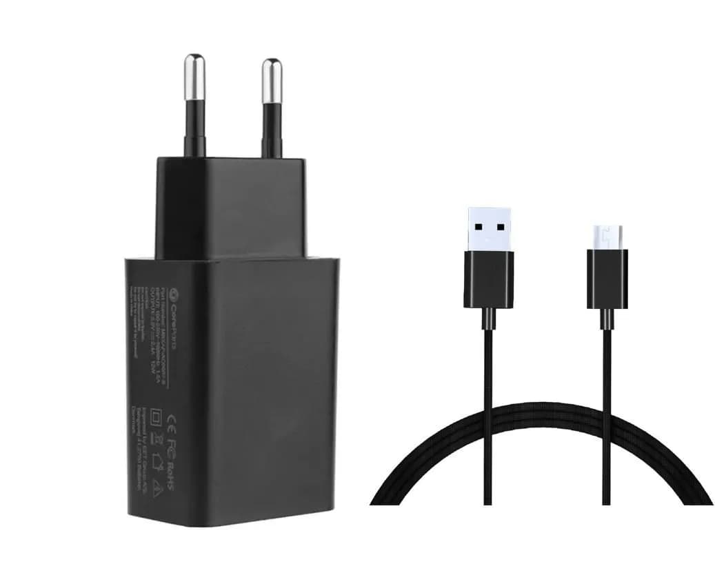 USB Power Adapter, 12W, 5V, 2.4A, USB-A -virtalähde, musta